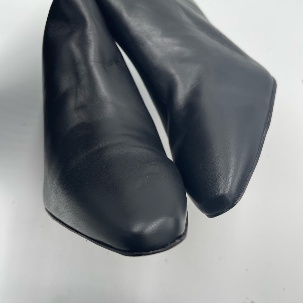 Everlane Black Leather Knee High Pull On Banana Heel Boot in Size 10 - Picture 6 of 13